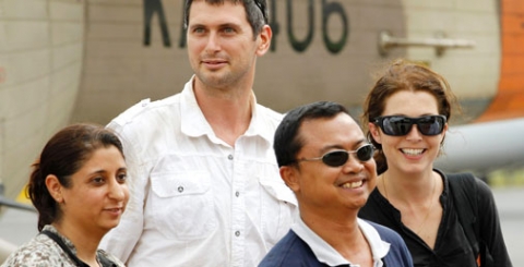 Rescued NRC Staff - Qurat-Ul-Ain Sadazi, Steven Dennis, Glenn Costes and Astrid Sehl
